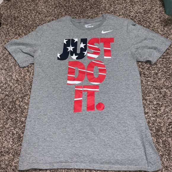 Nike Other - Nike Red, White & Blue Patriotic Gray Short Sleeve